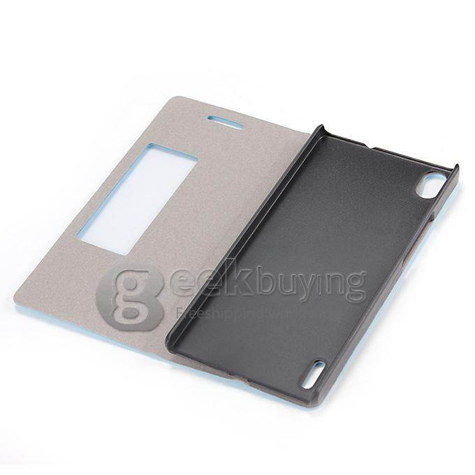 Brand New Protecive Cover Flip Stand Leather Case for HUAWEI Ascend P7 - Blue