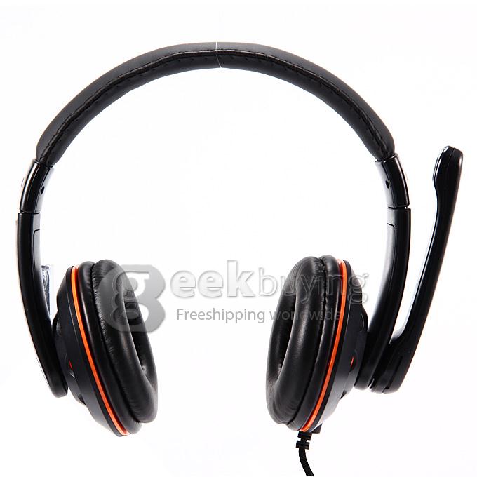 OVLENG X5 Over-Ear 3.5mm Powerful Bass Stereo Headphone Headset Earphone with Mic for PC - Orange