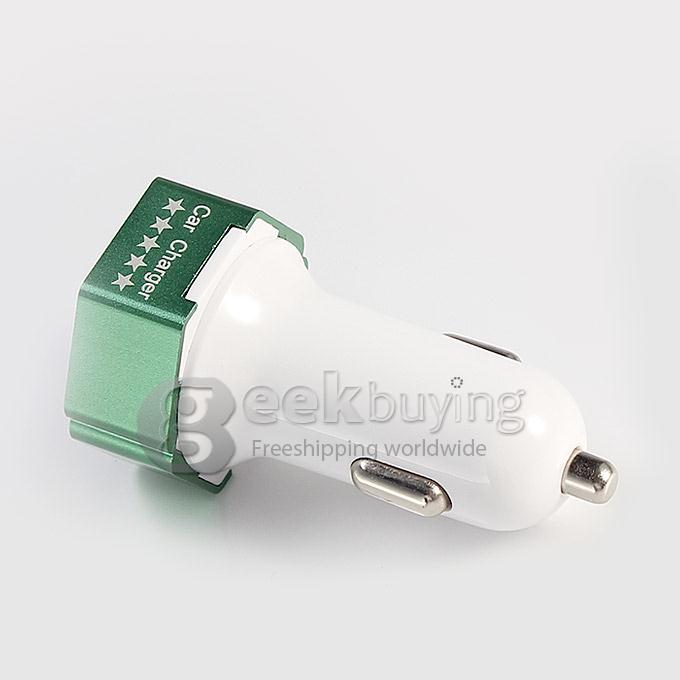 ES-04 Universal Hexagon 3.1A Dual USB Port Car Charger Adapter for iPhone 6 Plus Samsung Galaxy Cellphone Table - Green