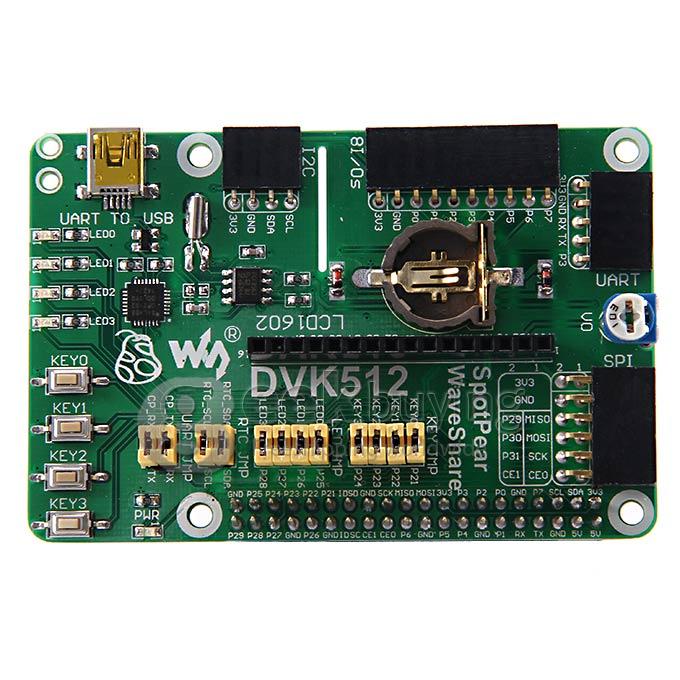 Raspberry Pi RPi Model B+ Expansion Evaluation DVK512 Board with UART 8I/Os SPI I2C LCD USB Various Interface