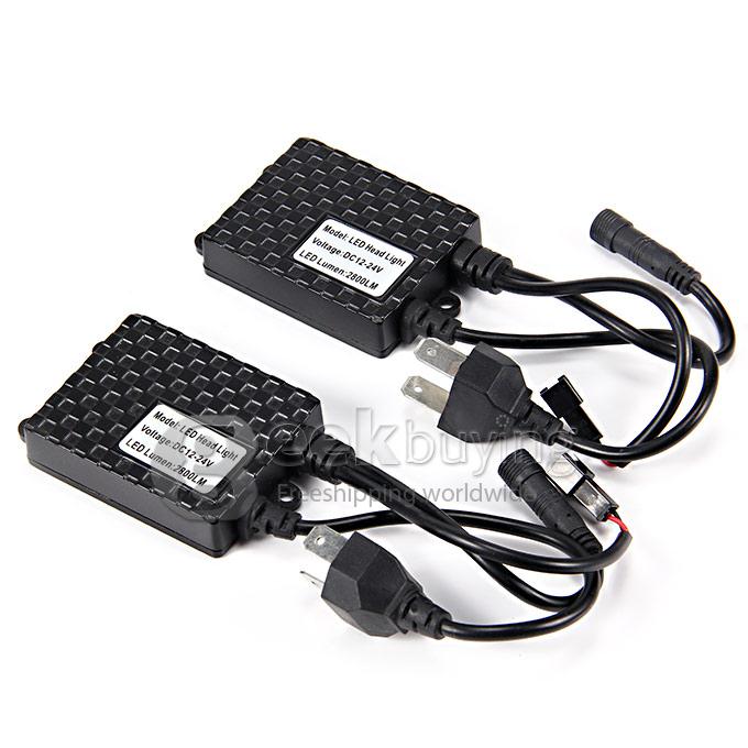 H4-CREE 24W 2800lm 5000K L/H Cool White Light LED Car Headlight Kit (DC12-24V/2 PCS)