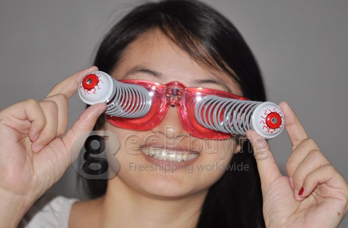 6-LED Flashing Bobble Eye Ball Glasses for Halloween (Color Assorted)