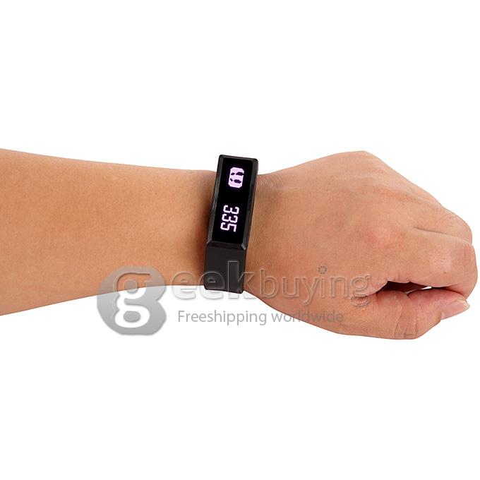 LC Healthy Smart Anti-Theft Sport Bluetooth 4.0 Wrist Band Bracelet Hand Ring for Android IOS - Black