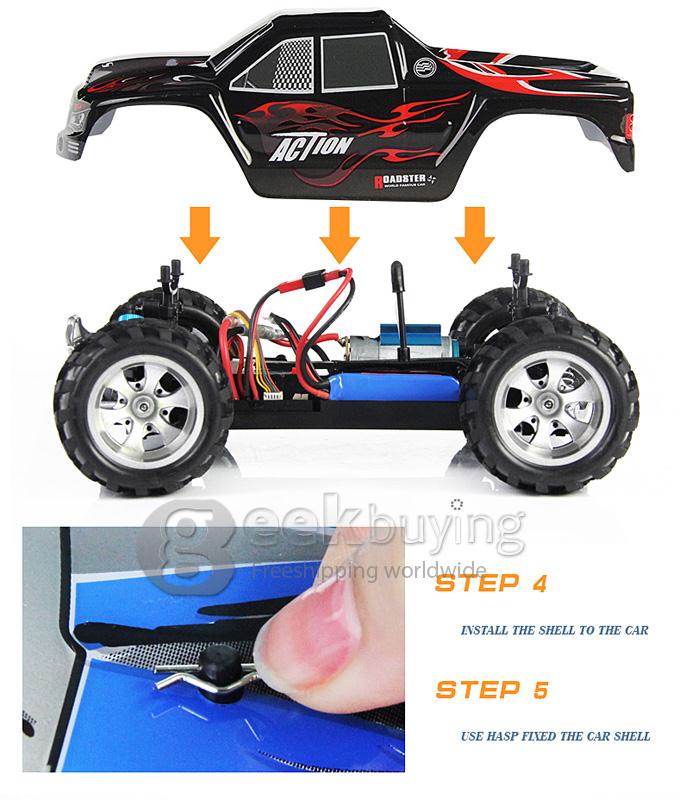 Wltoys A979 4WD High Speed RC Car 1:18 2.4Gh Electric Outdoor Fun Remote Control Toys with 2.4Ghz Transmitter - Blue