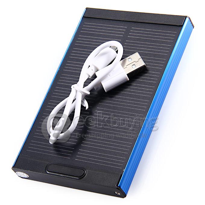 5000mAh 5V/2A Solar Charger Panel Power Bank External Battery for Cell Phone Mobile Device - Blue