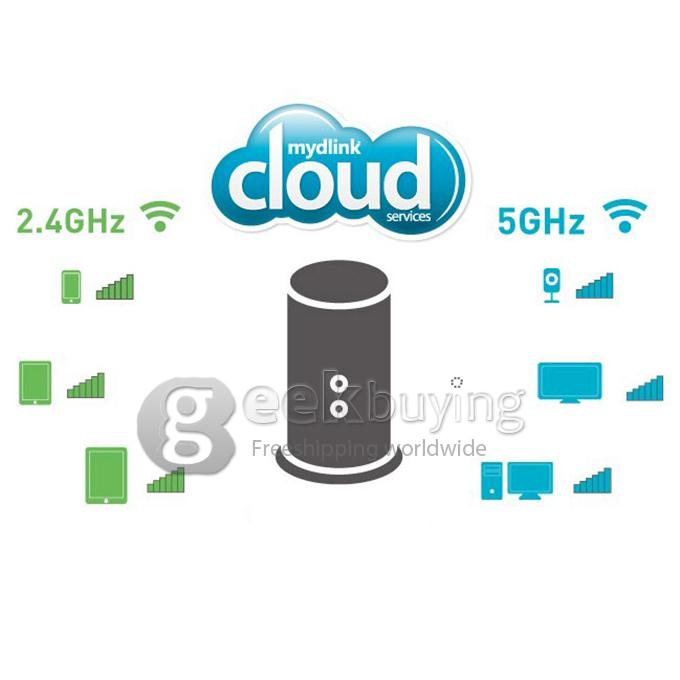 D-Link DIR-868L Wireless 1750Mbps 802.11ac Cloud App-enable Smart Wifi Router 2.4G/5G Dual Band Gigabit Modem - Black