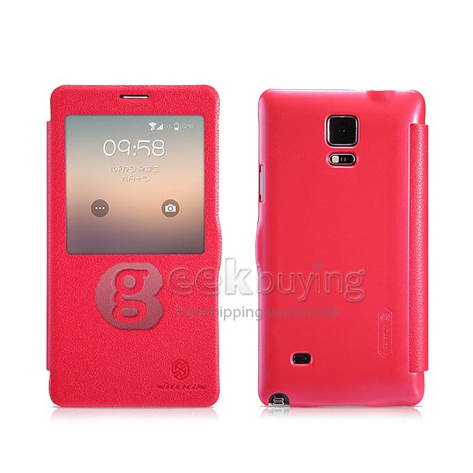 Nillkin Fresh Series Polycarbonate Flip Stand Leather Case for SAMSUNG Galaxy NOTE4/N9100 - Red