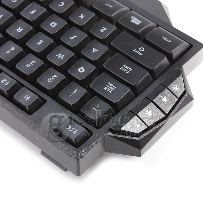 Genius K7 USB Wired Blue/Red LED Backlit 104-Key Keyboard with 8 Multi-media Hotkeys - Black