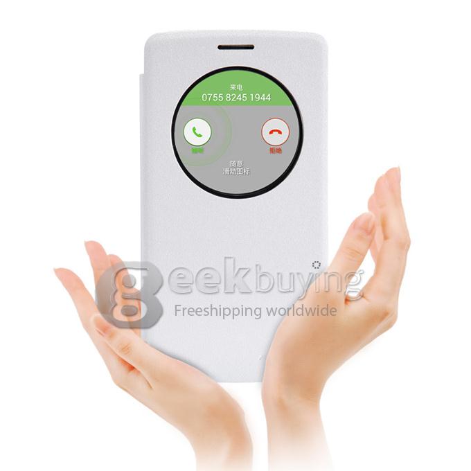 Nillkin Stars Series Polycarbonate Flip Stand Leather Case for LG G3 Beat 5.0inch - White