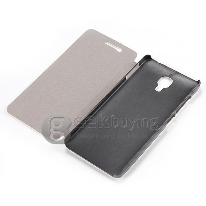 High Quality Protective Cover Flip Stand Leather Case for Xiaomi Mi4 M4 - White