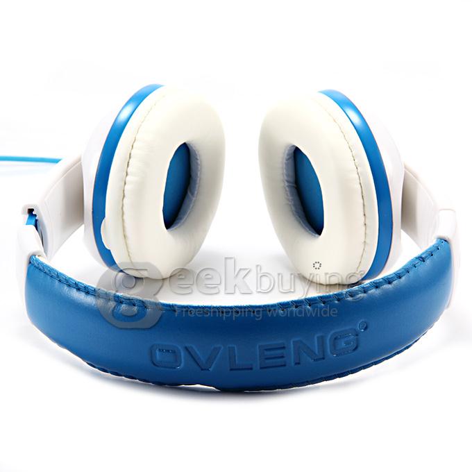OVLENG A1 3.5mm Super Bass Stereo Headphone Headset with Mic for Phone Tablet PC iPod iPhone iPad - Blue