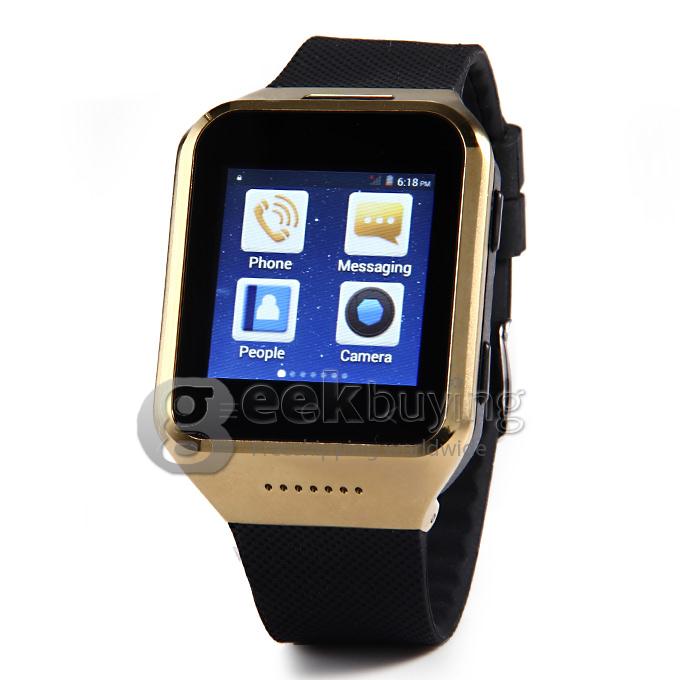 ZGPAX S8 1.54 Inch 240*240 Pixel Watch Phone MTK6572W Dual Core 1.2GHz Android 4.4 OS 512MB 4GB GPS 3G - Golden