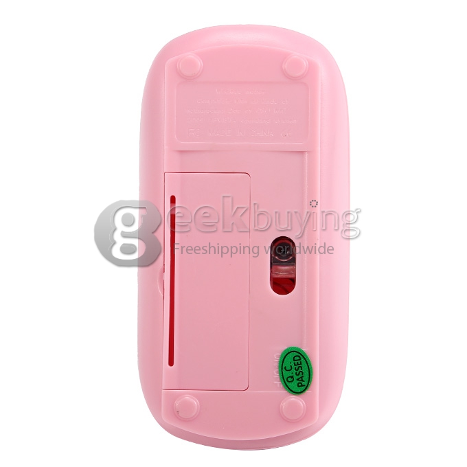Ultra-Slim USB 2.4GHz Wireless Mouse support Mac OS/Windows - pink