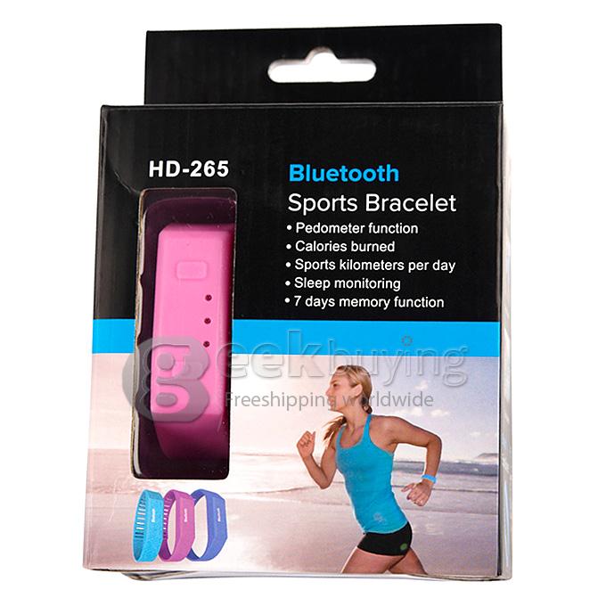 LC Healthy Smart Anti-Theft Sport Bluetooth 4.0 Wrist Band Bracelet Hand Ring for Android IOS - Pink