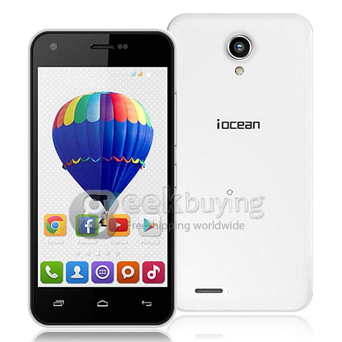 Iocean X1 QHD MTK6582 Quad Core 1.3GHz 4.5 Inch Smartphone Android 4.4 OS 1GB RAM 8GB ROM 5.0MP+2.0MP 3G GPS - White