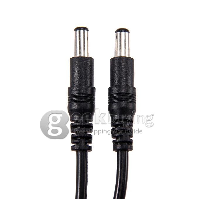 DC 1 to 2 Power Splitter Adapter Cable for Security CCTV Camera - Black