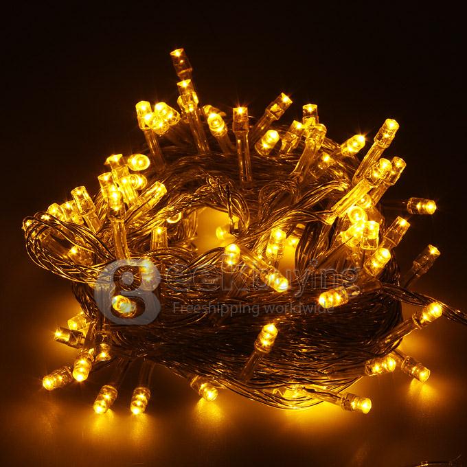 10M 100 LED 220V 8-Mode Fancy Ball Lights Decorative Christmas Party Festival Twinkle String Lamp Strip - Warm White (EU Plug)