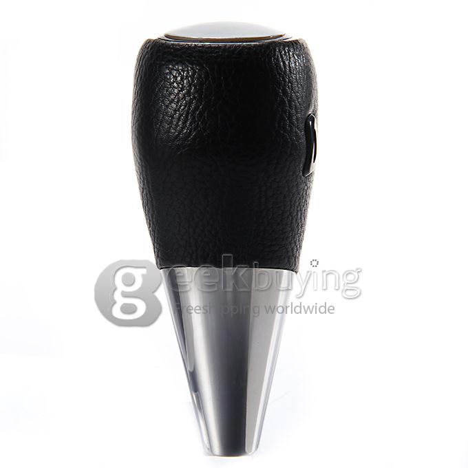 Touch Activated RGB LED Light Shift Knob Whole Luminous PU Leather Cover - Black