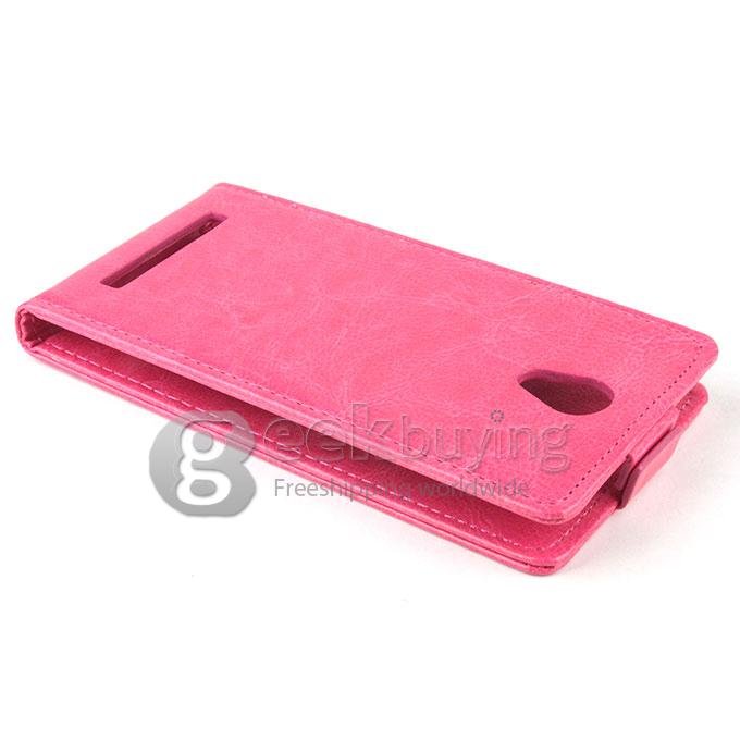 Protective PU Leather Hard Case Up & Down Filp Cover Shell for THL L969 - Rose