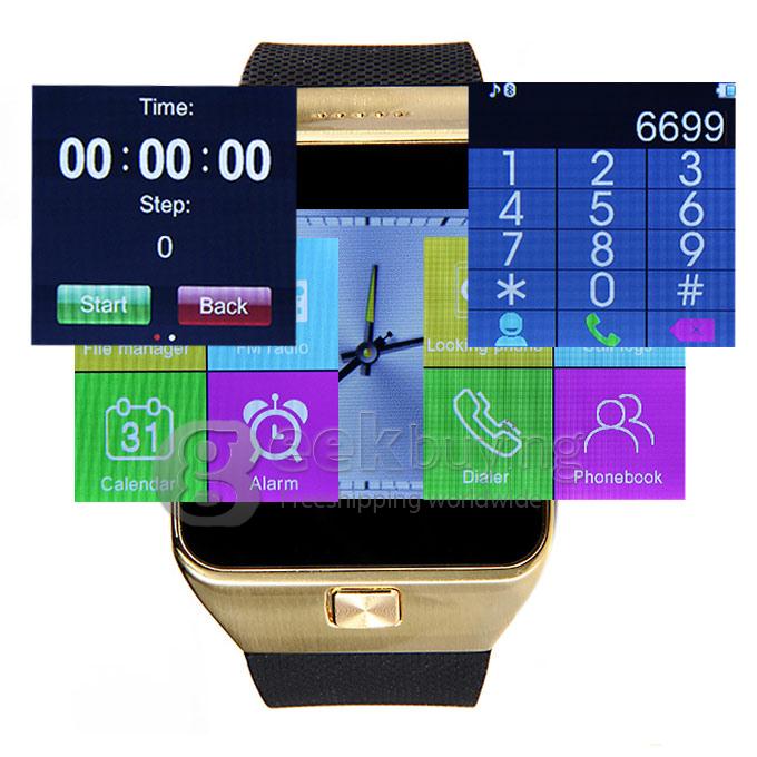ZGPAX S28 1.54 Inch 240*240 Pixel Screen Watch Phone Single SIM Card Quad Band Smart Bluetooh Sync FM - Golden