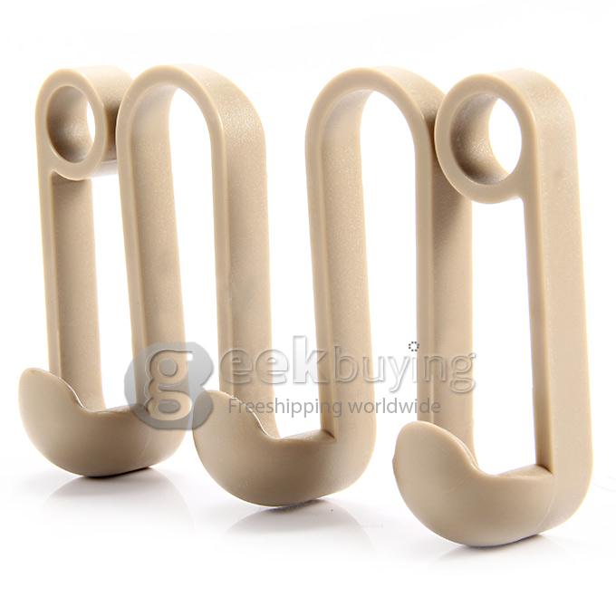Handy Headrest Hanger Car Seat Hooks Car Headrest Pole Mounted Hook - Beige (2 Piece Pack)