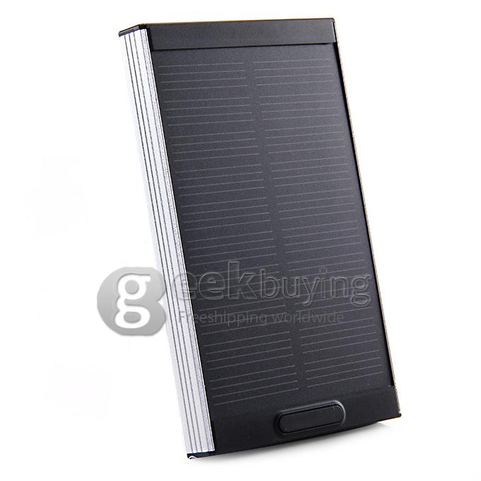 5000mAh 5V/2A Solar Charger Panel Power Bank External Battery for Cell Phone Mobile Device - Siver