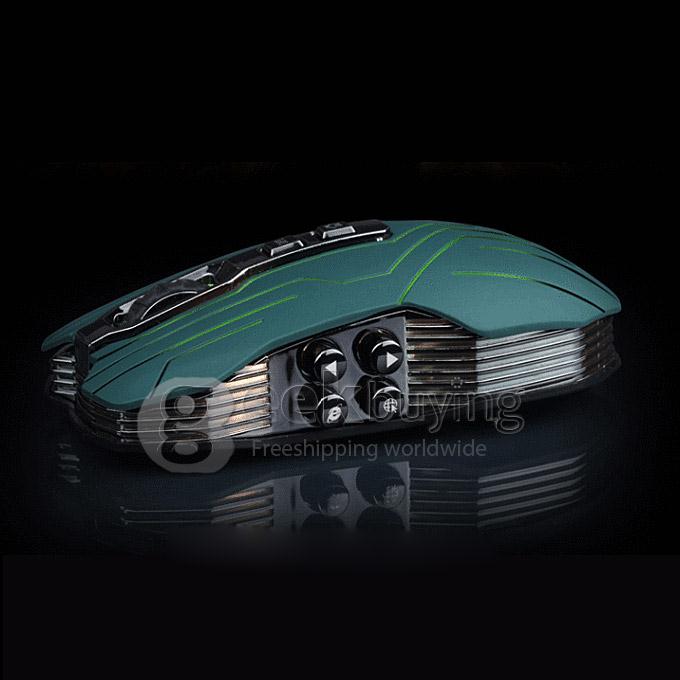 JS-K8 Wireless 3200DPI 2.4GHz Laser Mouse 8 Buttons 5 Gear DPI with Breathing LED Backlit for Laptop PC - Blue