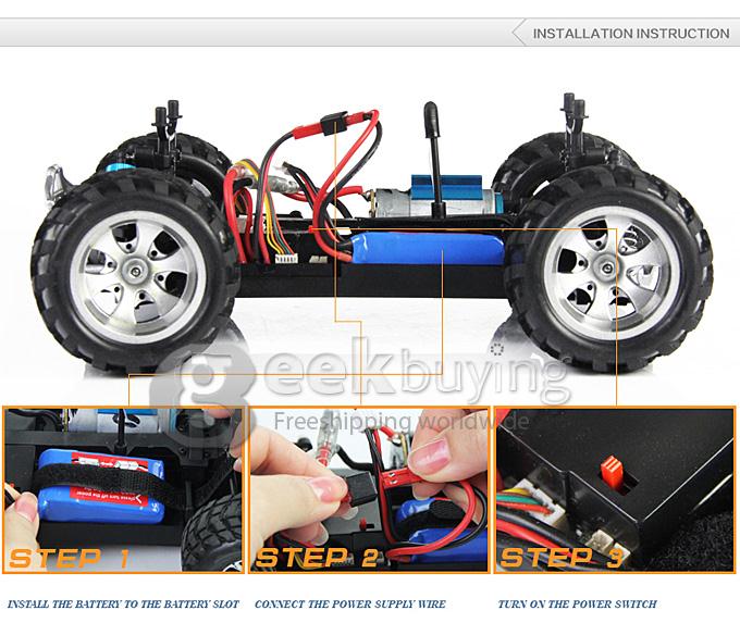 Wltoys A979 4WD High Speed RC Car 1:18 2.4Gh Electric Outdoor Fun Remote Control Toys with 2.4Ghz Transmitter - Blue