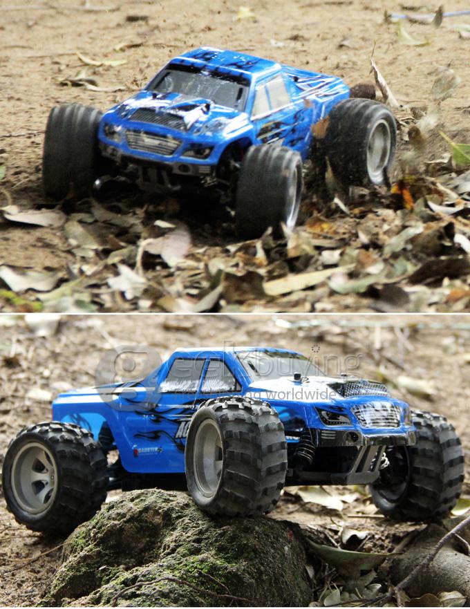 Wltoys A979 4WD High Speed RC Car 1:18 2.4Gh Electric Outdoor Fun Remote Control Toys with 2.4Ghz Transmitter - Blue