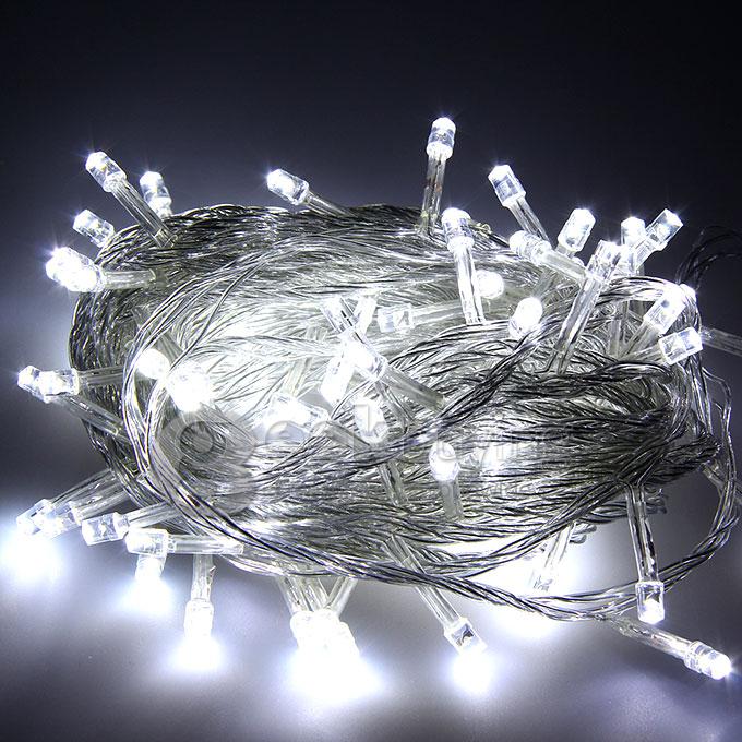 10M 100 LED 220V 8-Mode Fancy Ball Lights Decorative Christmas Party Festival Twinkle String Lamp Strip - White (EU Plug)