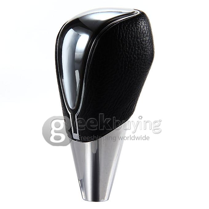 Touch Activated RGB LED Light Shift Knob Side Luminous PU Leather Cover - Black