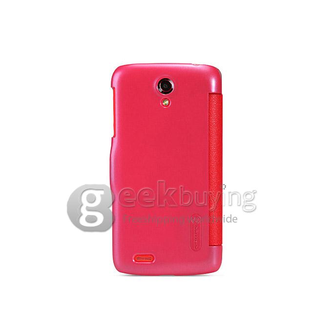 Nillkin Fresh Series PolyCarbonate Flip Stand Leather Case for Lenovo S820 - Red