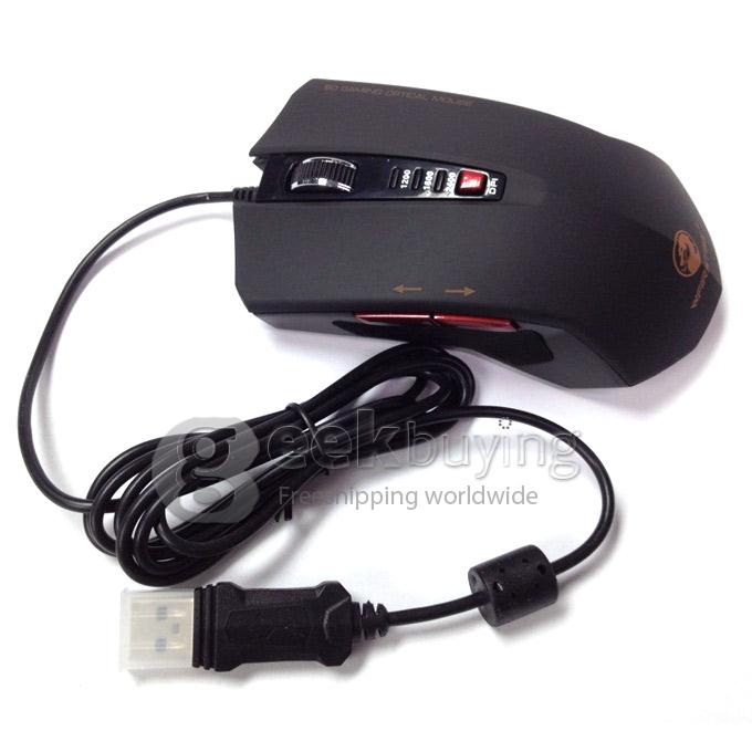 WFIRST DENON X6000-M Wired USB 2400DPI Gaming Mouse 6D Optical Mouse DPI Changeable with Backlit for DOTA LOL - Black