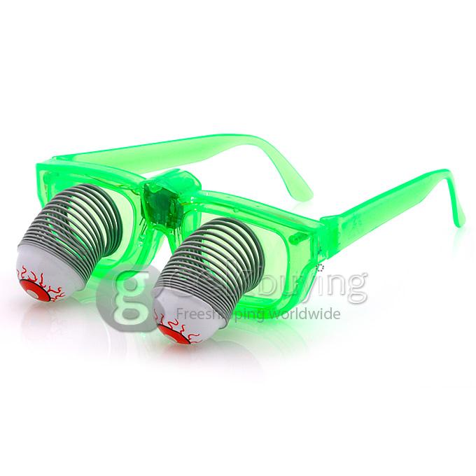 6-LED Flashing Bobble Eye Ball Glasses for Halloween (Color Assorted)