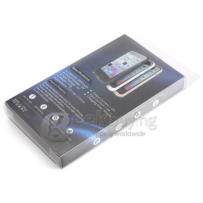 4800mAh External Power Bank Case Backup Battery Charger for iPhone 6 Plus - White