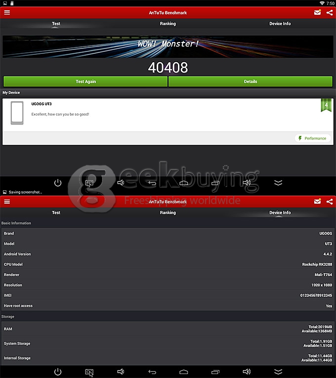 UGOOS UT3 Android 4.4 RK3288 Quad Core 1.8GHz Mini TV BOX HDMI HDD Player 2G/16G 2.4GHz/5GHz 802.11AC WiFi H.265 Bluetooth 100M/1000M Ethernet HDMI IN/OUT DLNA - Blue