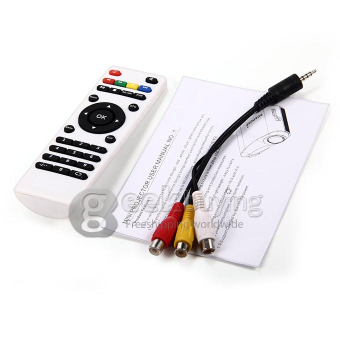 LZ-H60 High Definition 1080P 25W 60LM LCD Home LED Projector Support HDMI VGA USB - White