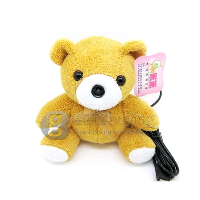 Cartoon Bear Style Plush Doll Waterproof 12MP HD Webcam with Microphone for PC