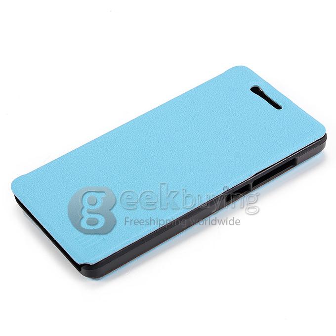 High Quality Protective Cover Flip Stand Leather Case for Xiaomi Mi4 M4 - Blue