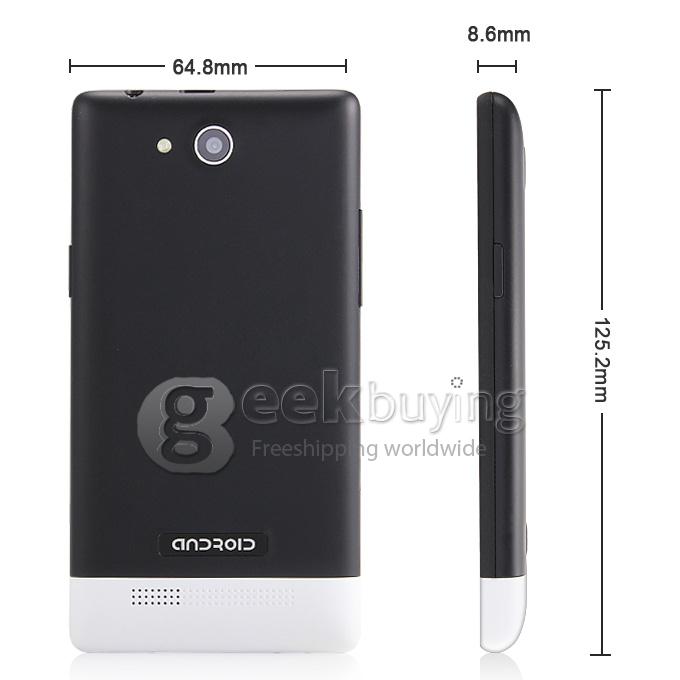 ZOYO Z800 4.0inch MTK6572W Dual Core 1.0GHz Smartphone WVGA Android 4.4 OS ROM 4GB 2.0MP+0.3MP 3G GPS Dual SIM - Black