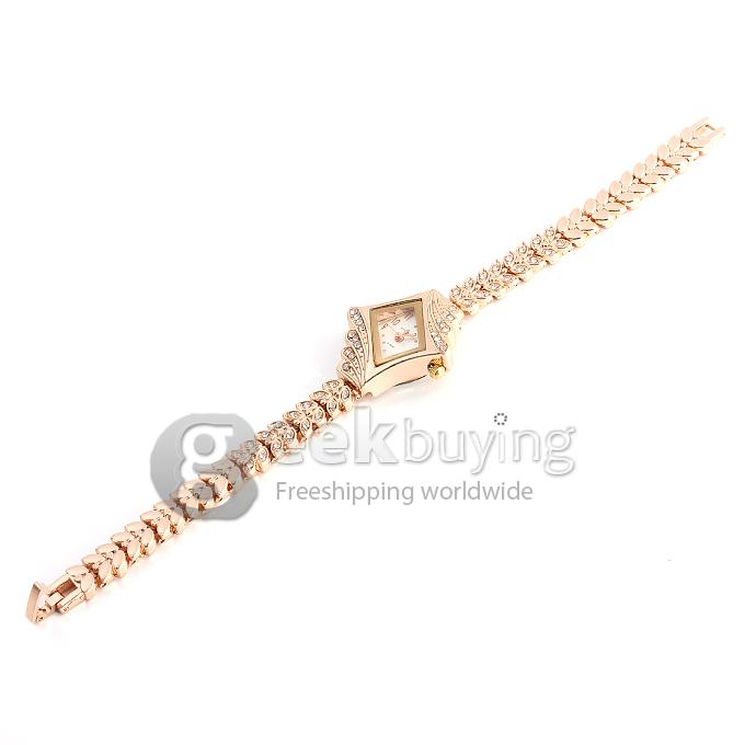 King-girl A-9097 Women's Diamante Dial Alloy Band Analog Quartz Wrist Watch - White