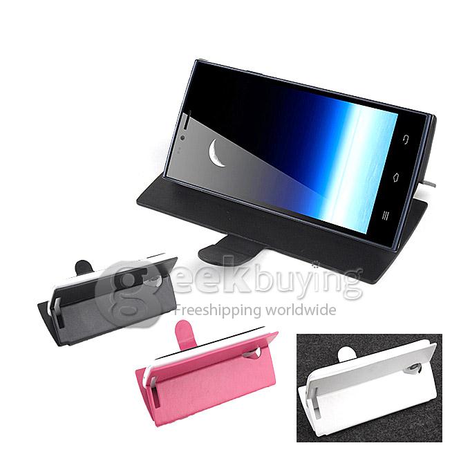 Protective PU Leather Hard Case Filp Cover Shell for THL T6S - Rose
