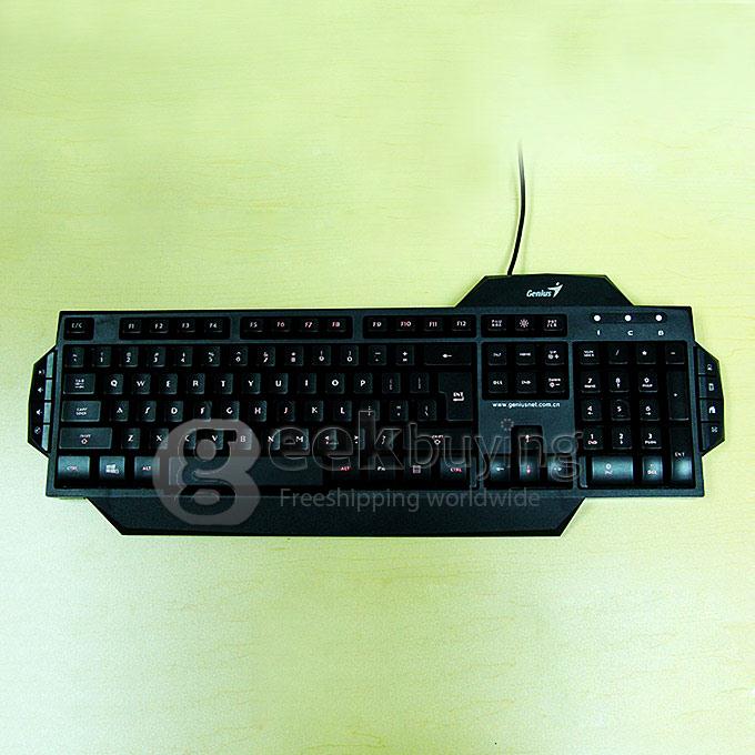 Genius K7 USB Wired Blue/Red LED Backlit 104-Key Keyboard with 8 Multi-media Hotkeys - Black