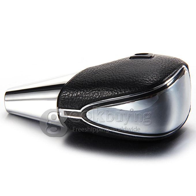 Touch Activated RGB LED Light Shift Knob Side Luminous PU Leather Cover - Black
