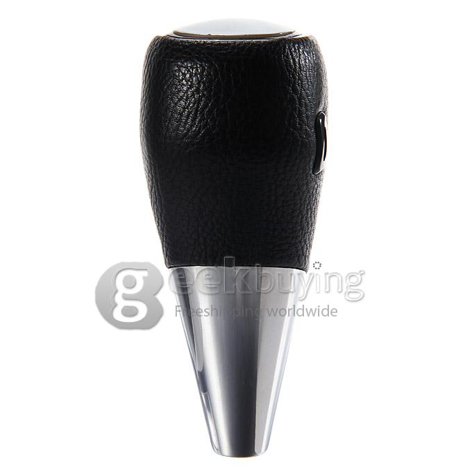 Touch Activated RGB LED Light Shift Knob Side Luminous PU Leather Cover - Black