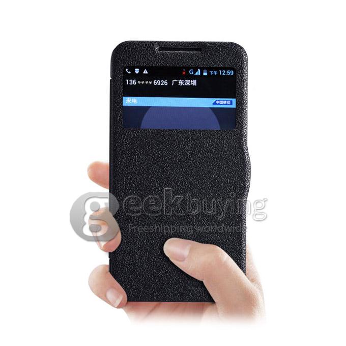 Nillkin Fresh Series Polycarbonate Flip Stand Leather Case for Lenovo A680 - Black