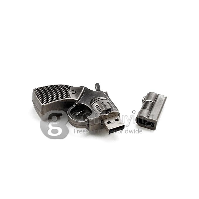 Pistol Shaped 8GB USB 2.0 Flash Memory Pen Drive Stick U Disk for PC Notebook Computer - Black