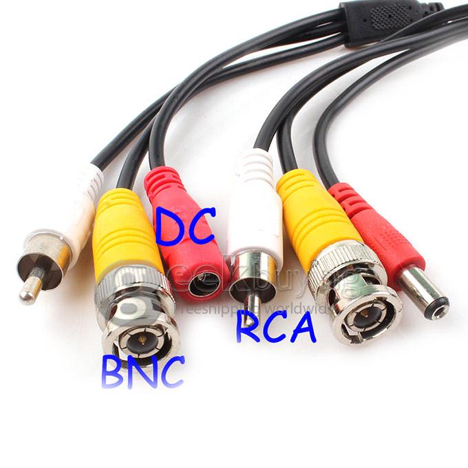 BNC 5M BNC Power Video Audio Plug and Play Extension Cable for CCTV Camera - Black