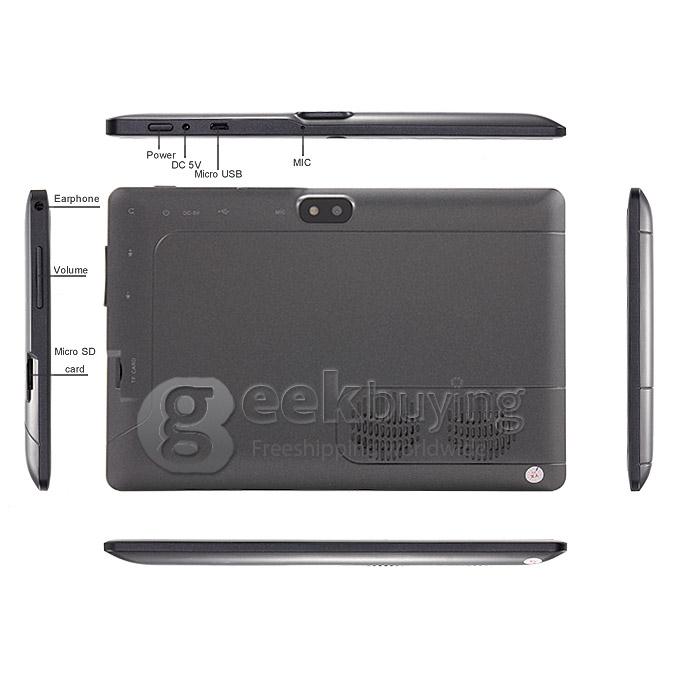 Q89 Allwinner A23 7 Inch Tablet PC Android 4.4 OS 4GB ROM Dual Cameras with Flash Big Horn - Black