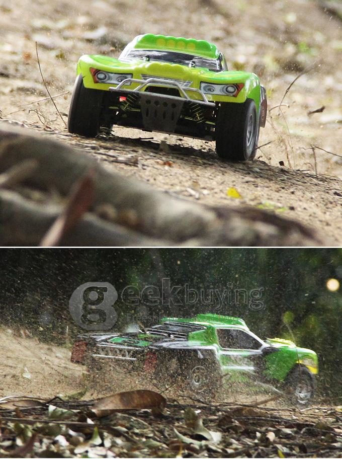 Wltoys A969 1:18 Scale 2.4GHz 4WD High Speed Electric Remote Control Car Short Course Stunt Off-road RC Truck - Green